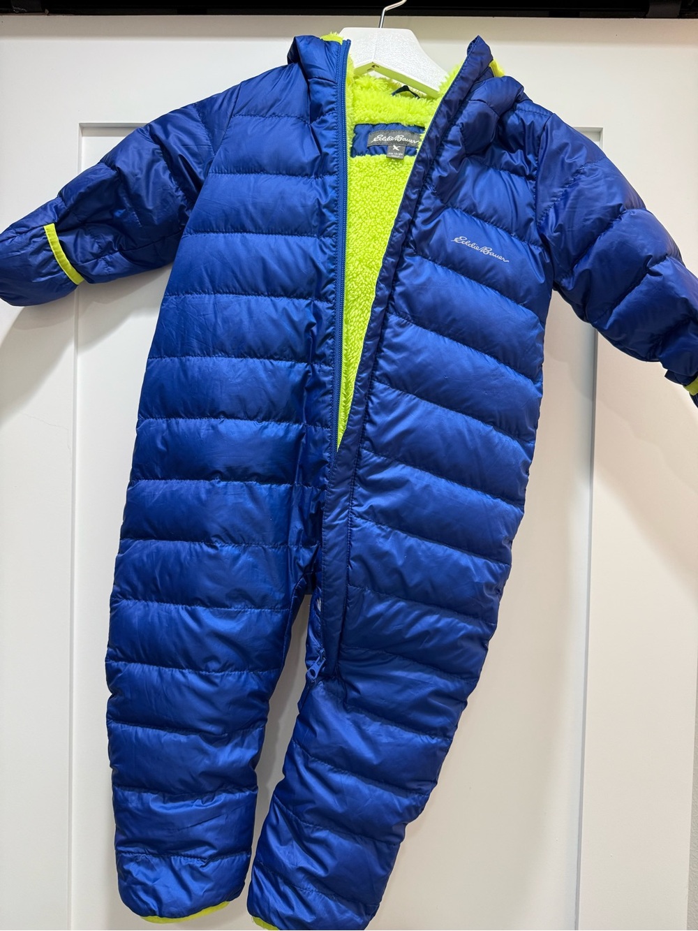 Eddie Bauer Royal Blue Puffer Sleep Sack with Lime Lining